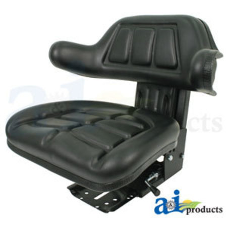 A & I Products Seat w/ Wrap Around Back w/Arms, Black Vinyl, 265 lb / 120 kg Weight Limit 0" x0" x0" A-W333BL